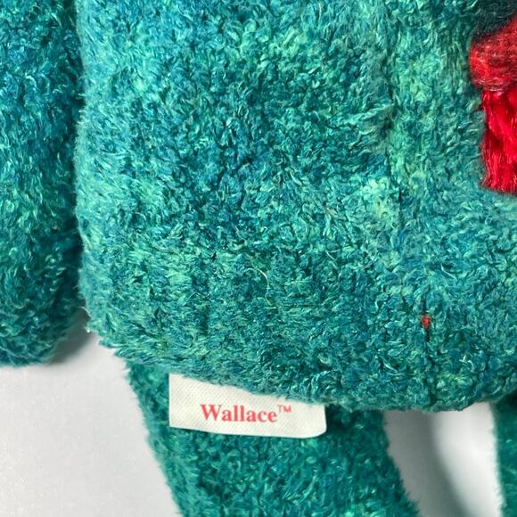 TY Beanie Baby WALLACE GREEN TEDDY BEAR W/ SCARF 8" STUFFED - Picture 4 of 5